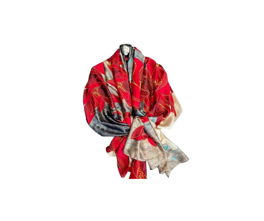 Wrapables Red Lotus Scarf